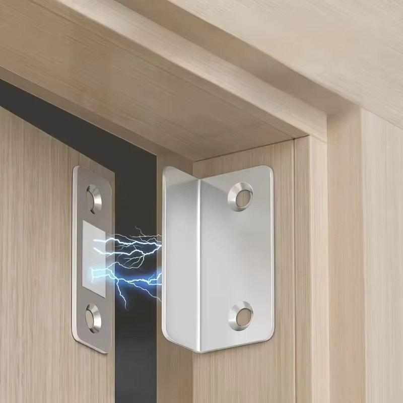 GUOFEI Magnetischer Türverschluss in Silber – Unsichtbare und bohrfreie Halterung für Schränke und Schiebetüren - Bild 3