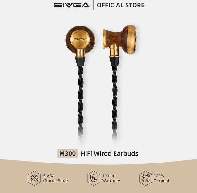 SIVGA M300 HiFi In-Ear-Kopfhörer aus Ebenholz in Braun mit 15,4 mm dynamischem Treiber - Bild 1