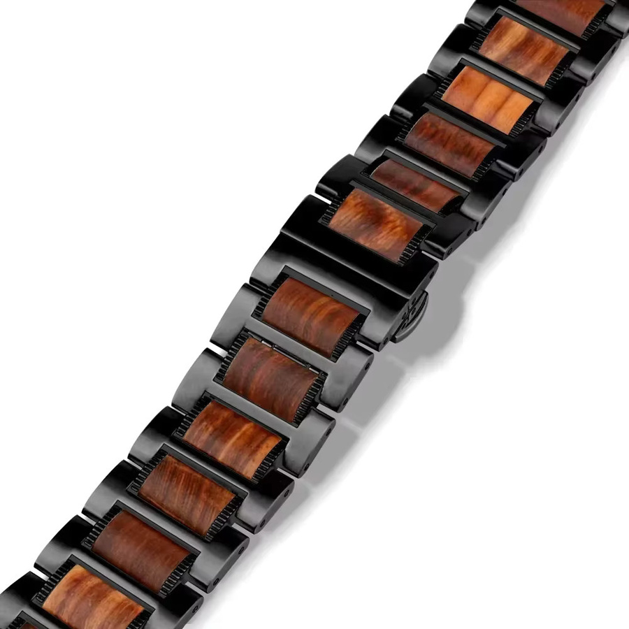 Uhrenarmband Edelstahl, Schwarz, Unisex, 22 mm - Bild 4
