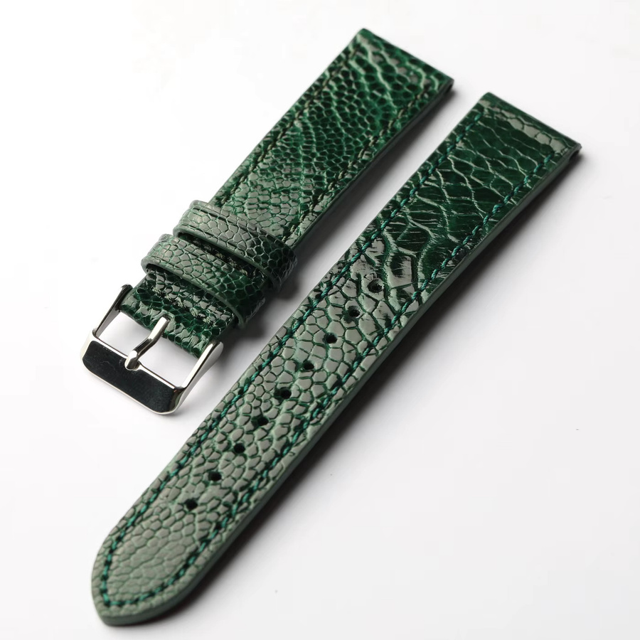 Raystray Uhrenarmband Straußenfuß-Leder, Schwarz, Herren - Bild 3