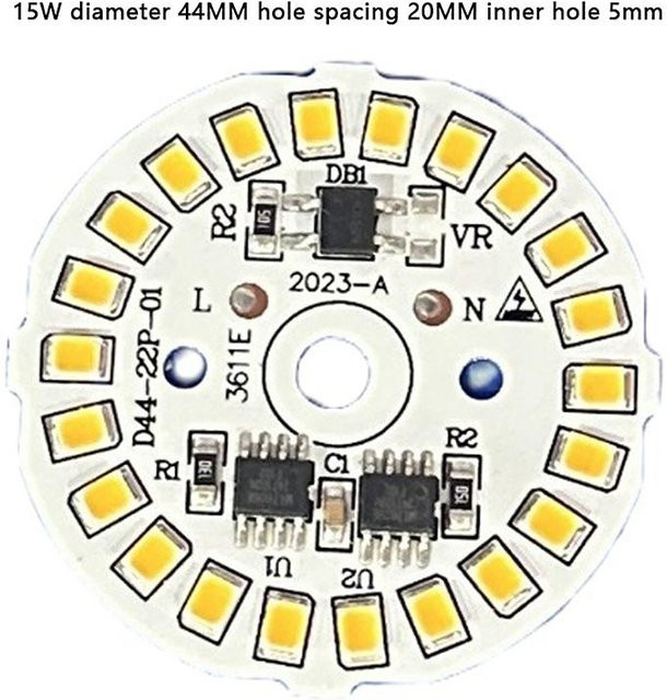 Mudi LED Downlight Modul 15W Warmweiß mit SMD Chip und Kupfer-Akzenten für AC 220V - Bild 1