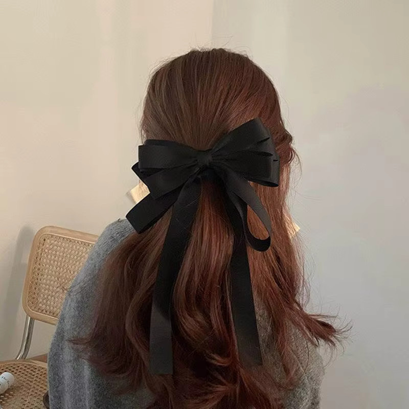 Haarspange mit französischer Schleife, schwarz, Damen - Bild 3