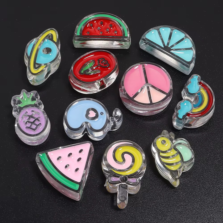 lingsai Perlen Acryl, Bunt, Wassermelonen-Süßigkeitenform - Bild 2