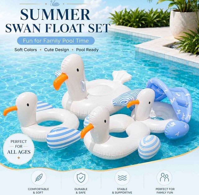 Aufblasbarer Schwan-Schwimmring, Enten-Schwimmreifen-Set, 1-teiliges Set - Bild 1