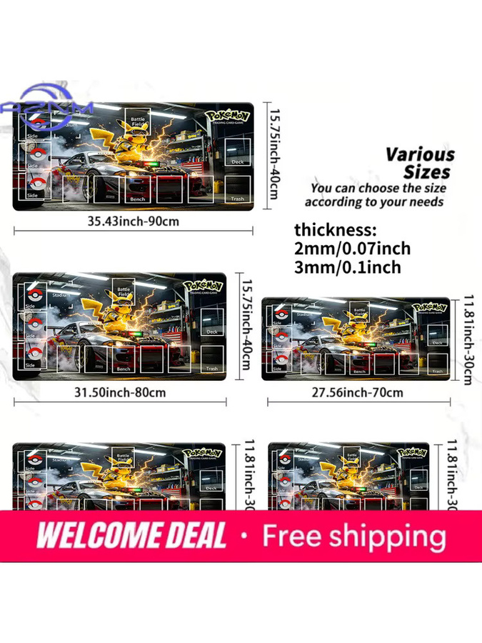 Potdemiel Pokemon TCG Spielmatte Rennfahrer Pikachu Sportwagen in Multicolour - Bild 6