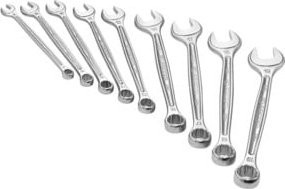 Facom Gabelringschlüssel Satz 16-teilig in Silber mit 15° abgeschrägten Köpfen und Tasche - Bild 1