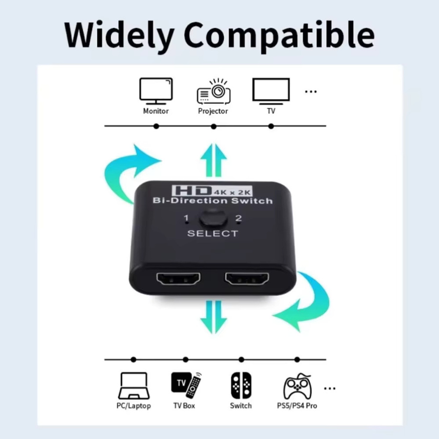 Henruisi HDMI-Umschalter bidirektional in Schwarz mit 4K UHD Unterstützung für Laptop, TV-Box und Computer - Bild 5