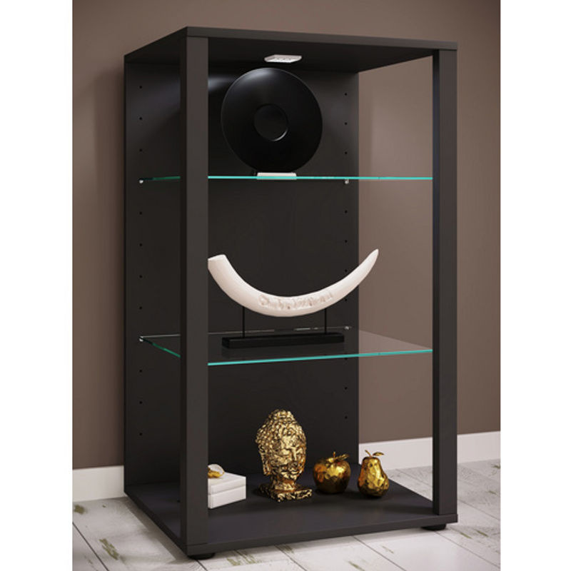 VCM Standvitrine Glasol in Grau mit Glastüren, B/T/H: 52 x 44 x 90 cm - Bild 2