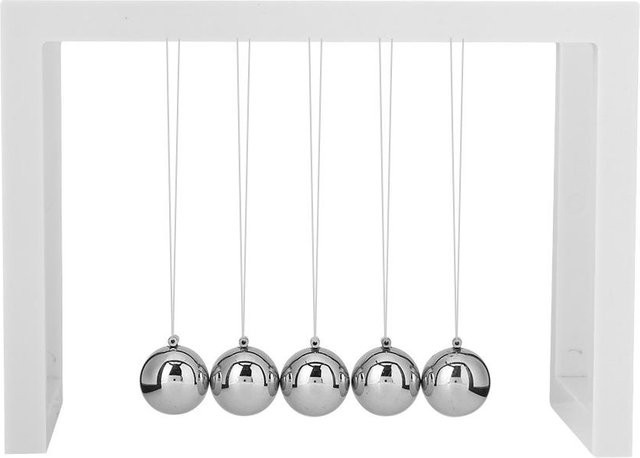 DIYelecs Metallphysik Wissenschaft Pendelkugel Schreibtischspielzeug weiß - Bild 1