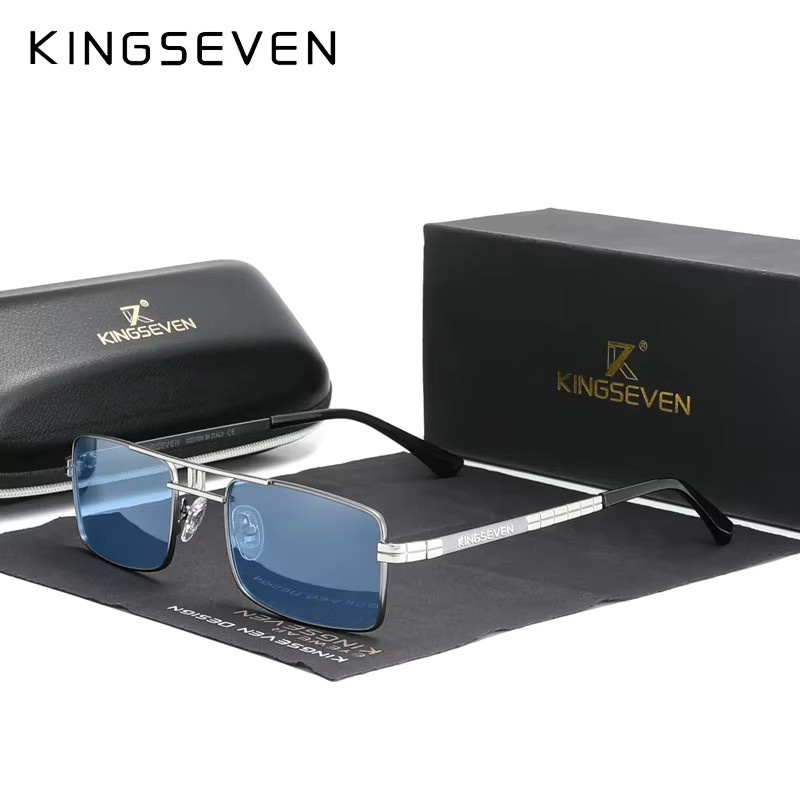 Kingseven Sonnenbrille, Rechteck, Edelstahl, Vollrand, polarisiert - Bild 2