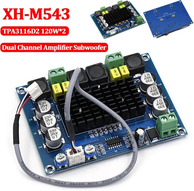 XH-M543 TPA3116D2 Zweikanal Digital Stereo Audio Leistungsverstärker Platine 2x120W Blau - Bild 1