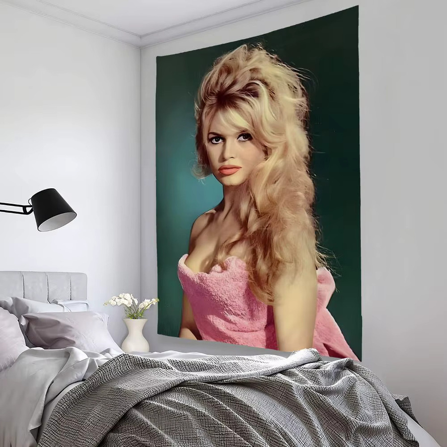Pretty Singer B-Brigitte Bardot Wandteppich Vintage Multicolour B/H: 70 x 115 cm - Bild 3