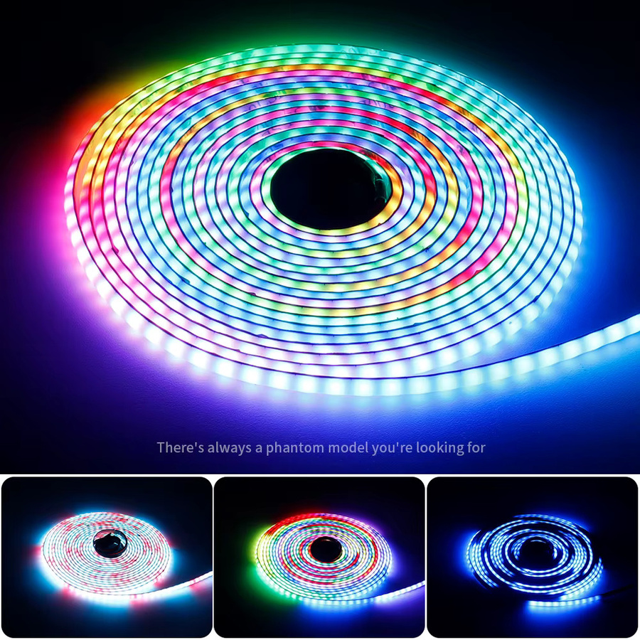Xnbada WS2812B RGBIC-COB-LED-Streifen, individuell adressierbar, Multicolour, 160 LEDs/m, Breite: 5 mm - Bild 2
