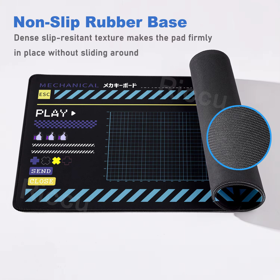 Riccu XXL Gaming Mousepad Schwarz für PC und mechanische Tastaturen - Bild 2