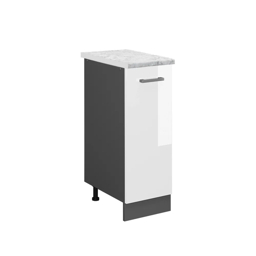 Vicco Apothekerschrank R-Line Medizinschrank für die Küche in Weiß Hochglanz und Anthrazit mit Marmor-Optik, B/T/H: 60,0 x 30,0 x 81,6 cm - Bild 2