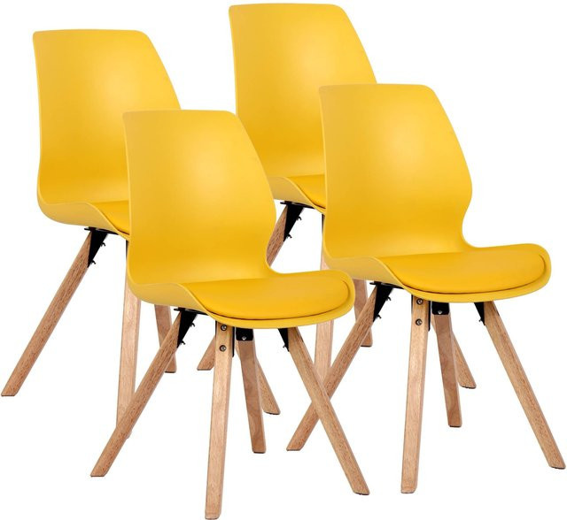 CLP Esszimmerstuhl 4er Set Luna gepolstert, moderner Polsterstuhl mit Rückenlehne für Esszimmer und Wohnzimmer - Bild 1