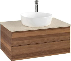V&B Waschtischunterschrank Antao ohne Frontstruktur in Weiß, B/T/H: 80 x 36 x 50 cm - Bild 1