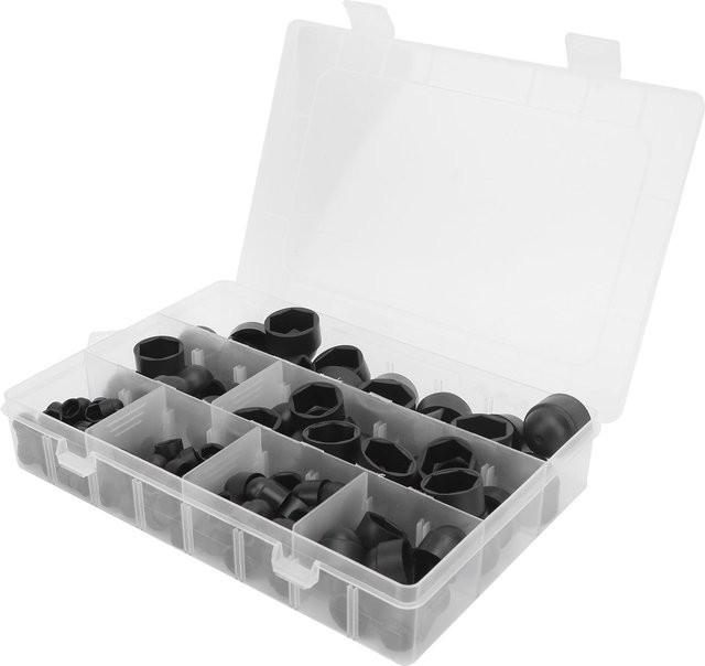 TOMTOP 145 Stück Schutzkappen aus Gummi für Hutmuttern und Sechskantschrauben in Schwarz, passend für M4 M5 M6 M8 M10 M12 - Bild 1