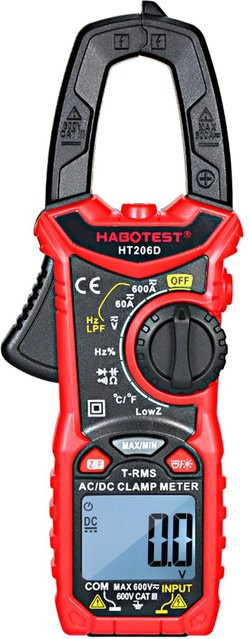 HABOTEST HT206D Digitales Zangenmessgerät für AC/DC-Spannung, AC/DC-Strom und Frequenz in Rot - Bild 1
