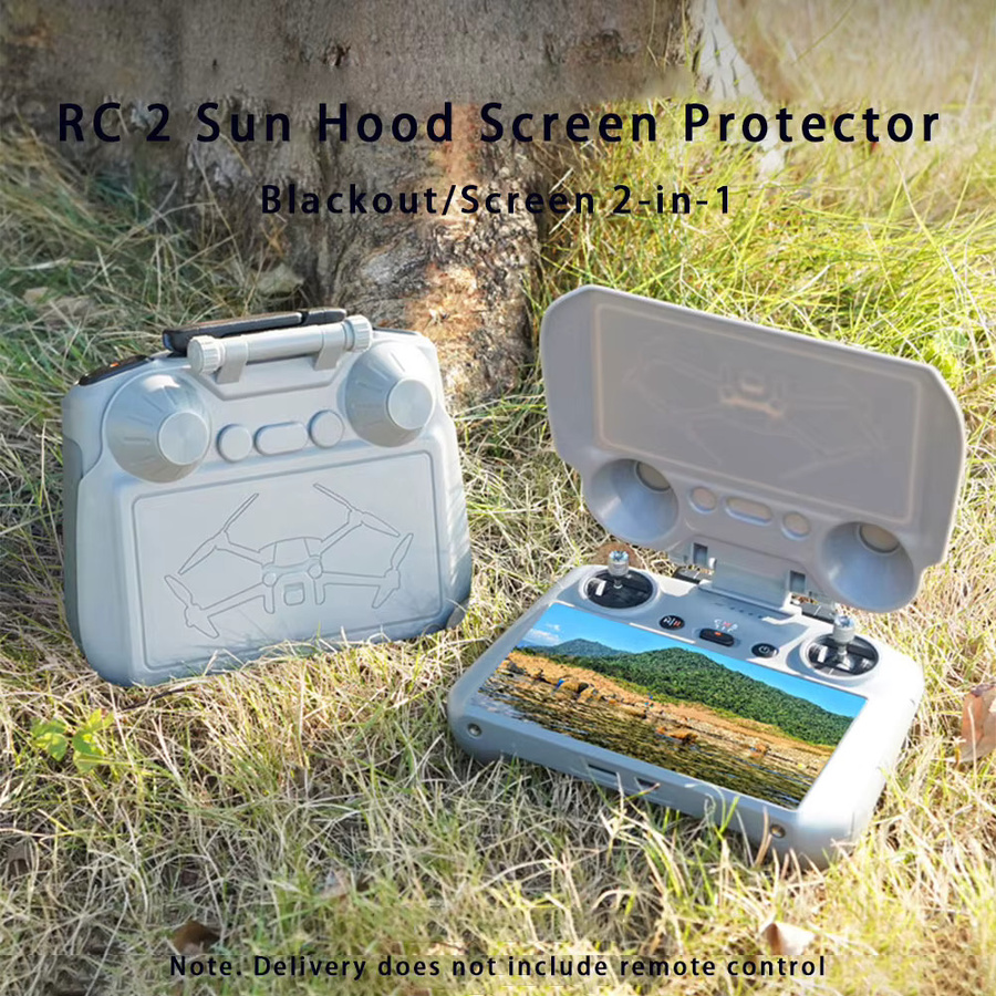 DJI RC 2 Controller Zubehör Bundle mit Sonnenschutzhaube, 2 Displayschutzfolien und Lanyard für DJI Mini 4 Pro und DJI Air 3 in Grau - Bild 2