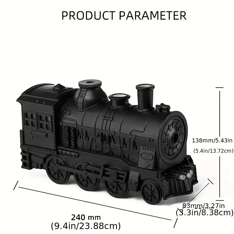 HAOYUNMA Aroma Diffuser in Zugform mit 2 Nebelausgängen, Schwarz, B: 13,72 cm, T: 8,38 cm, H: 13,72 cm - Bild 2