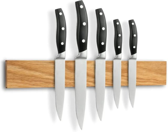 DELUKE Magnetleiste Messer aus Eichenholz in Eiche Braun, Breite: 40 cm - Bild 1