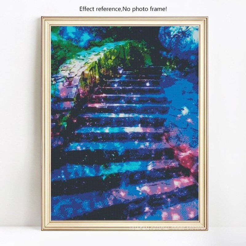 FIYO Diamant-Stickerei Landschaft Natur als Diamond Painting Set mit runden Steinen, mehrfarbig, B/H: 20 x 30 cm - Bild 1