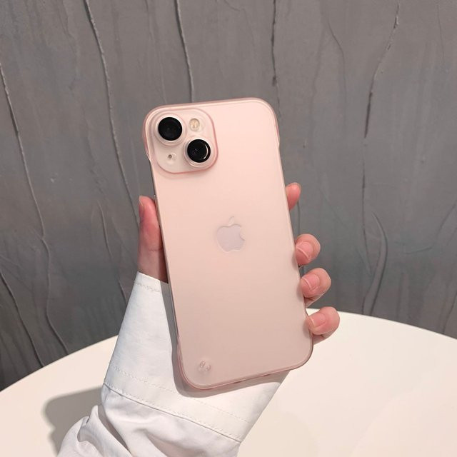 Ultradünne halbtransparente Handyhülle für Apple iPhone 15 und 16 Pro in Pink, mattes PC-Design mit Eisnebel-Optik und feinen Belüftungslöchern - Bild 1