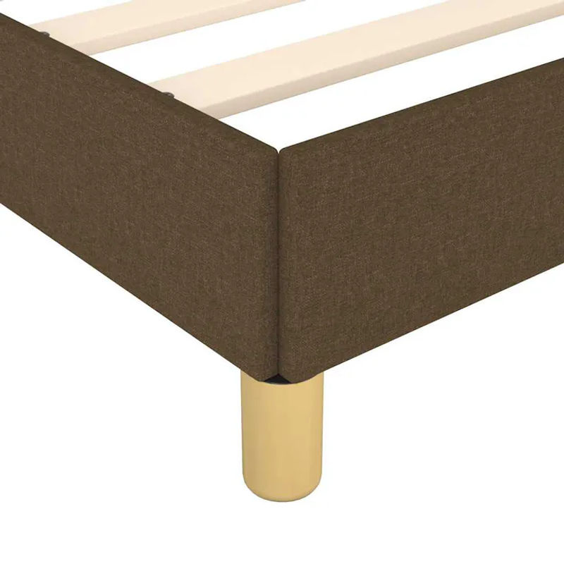 vidaXL Bettgestell mit Kopfteil in Dunkelbraun, gepolstert mit Stoff, B/T/H: 90 x 190 cm - Bild 3