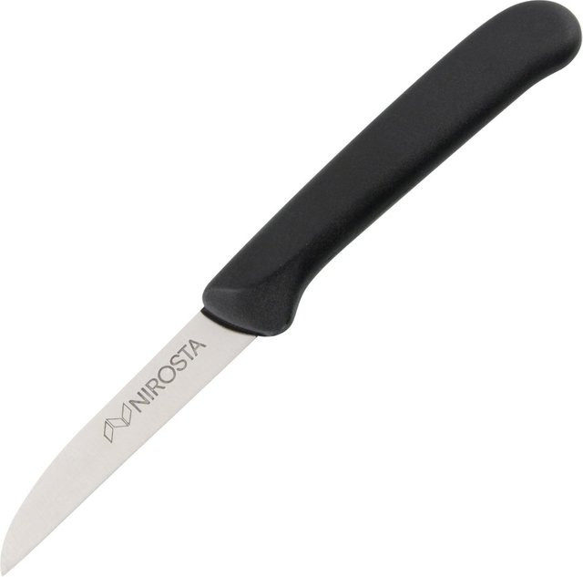 Nirosta Gemüsemesser Optima mit 7,5 cm Klinge aus Edelstahl und schwarzem Kunststoffgriff - Bild 1