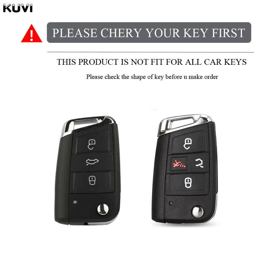 Kuvi TPU Autoschlüssel Schutzhülle für Volkswagen VW Golf 7 Alltrack MK7 Tiguan, Seat Ateca Leon FR2 Ibiza und Skoda Octavia, Farbe: Grau - Bild 4