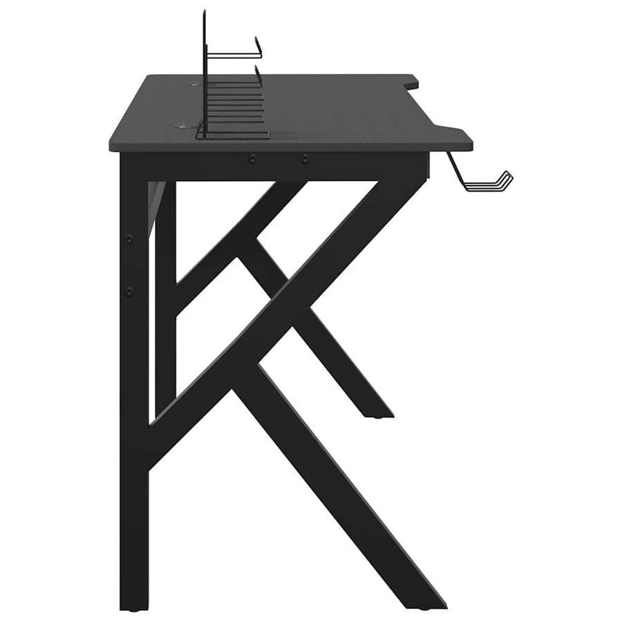 Vidaxl Gaming-Schreibtisch mit K-förmigen Beinen in Schwarz, B/T/H: 110 x 60 x 75 cm - Bild 5