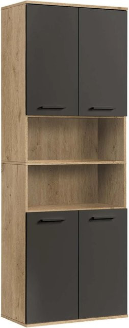 mokebo Bad Hochschrank Der Kapitän in Eiche Schwarz, H x B x T: 180 x 65 x 34 cm - Bild 1