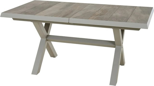 Siena Garden Gartentisch ausziehbar aus Keramik und Aluminium in Washed Grey, B/T: 160 x 90 cm - Bild 1