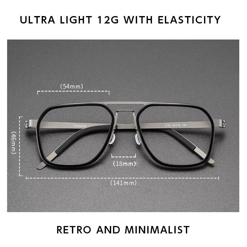 MEESHOW Korrektionsbrille, Titan, Vollrand, Square, Unisex - Bild 3