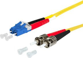 Metz Connect OpDAT Patchkabel LC-D auf 2xST OS2 Duplexkabel Gelb, Länge: 3 m - Bild 1