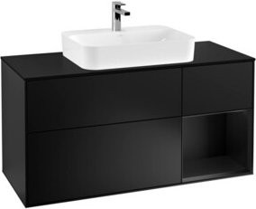 V&B Waschtischunterschrank Finion in Schwarz lackiert, Breite: 120 cm, Tiefe: 50,1 cm, Höhe: 50,1 cm - Bild 1