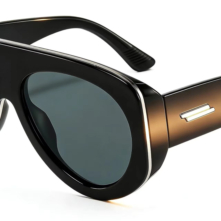 Aviator Sonnenbrille, Unisex, Vollrand, Plastic, Black - Bild 2