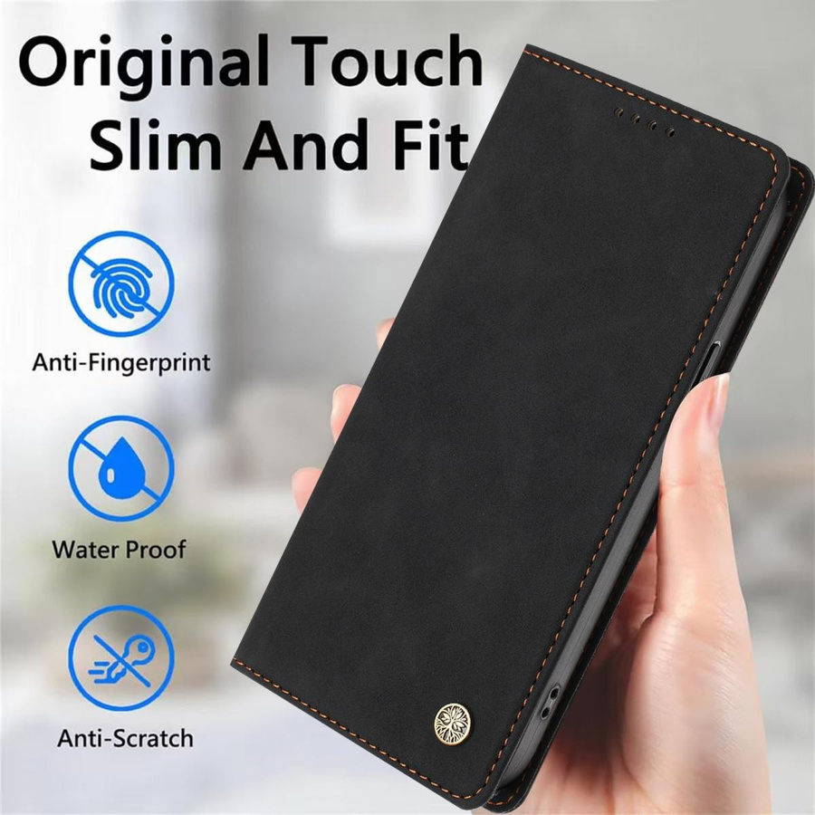 Xiaomi Leder Flip Wallet Magnetische Handyhülle für Poco M7 4G in Schwarz - Bild 1