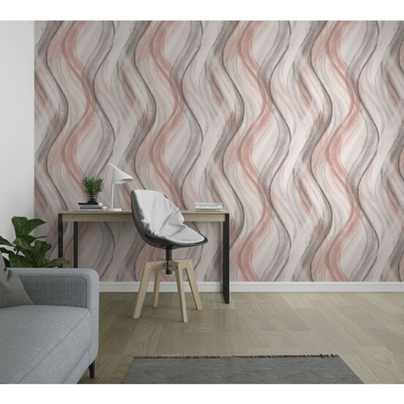 Marburg Vliestapete Shades mit Wellen-Design in Rosa und Greige/Beige - Bild 3