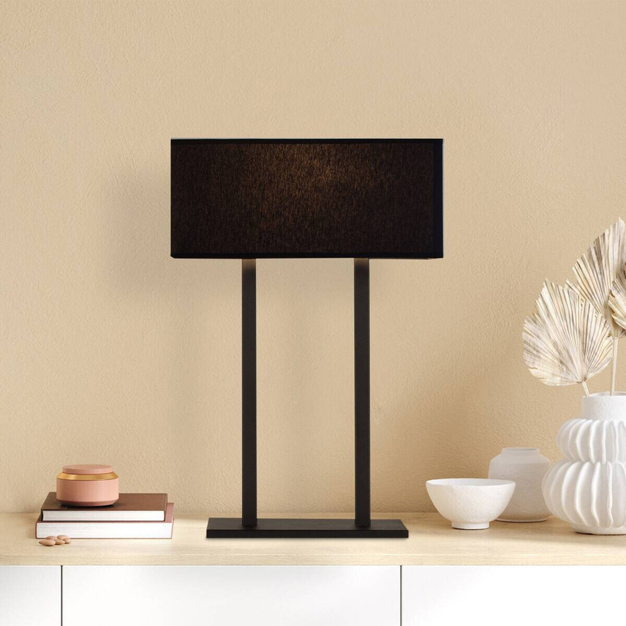 Opviq Tischleuchte aus Metall in Schwarz für Schreibtisch, Wohnzimmer oder Büro, E27, B/H/T: 15 x 52 x 35 cm - Bild 2