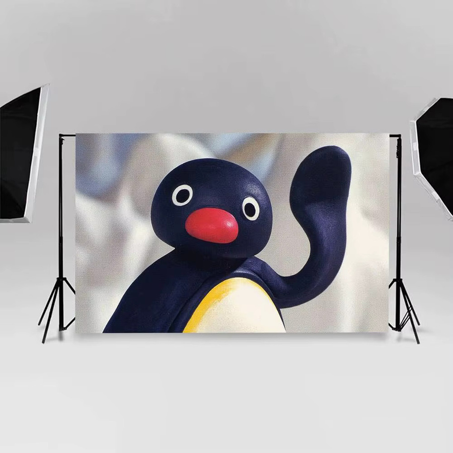 Mesuca Pingu-Serie Pinguin-Fotohintergrund für Kindergeburtstage und Kinderporträts, Mehrfarbig, B/H: 70 x 70 cm - Bild 4