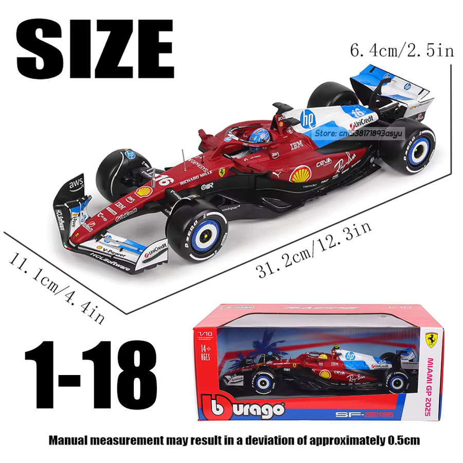 Bburago Ferrari SF25 Miami Lackierung, Simulationsmodell, 1:18, ab 14 Jahren - Bild 4