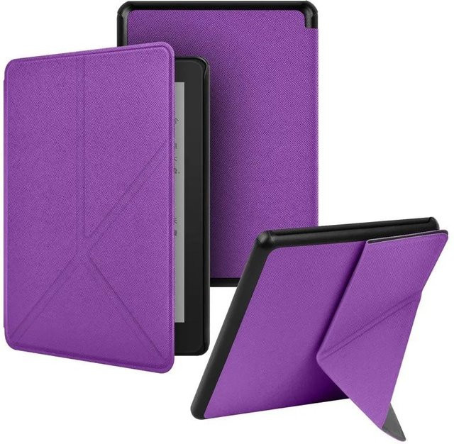 Funda Leder Hülle für Kindle Paperwhite 12. Generation 7 Zoll Smart Stand Cover in Violett - Bild 1