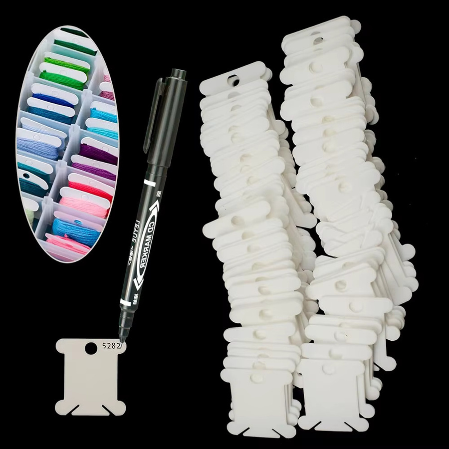 JAY HOME Stickgarn-Organizer aus Kunststoff mit 18 Fächern, transparent, inklusive Garnwickler und Markierer - Bild 3