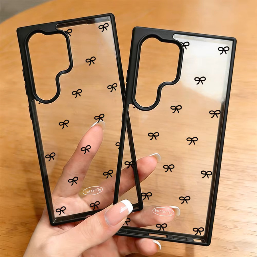 Schwarze Handyhülle mit Schleifen und Lanyard für Samsung Galaxy S26 Ultra, S25 Ultra, S24 FE, S23, A56 5G, A55, A54, A36, A17, A16, A07, A06 Case - Bild 3