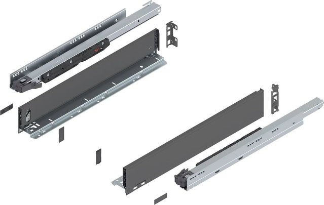 Blum Legrabox Pure Set Schubladenauszug mit Tip-On Vollauszug, Höhe M, Tiefe: 550 mm, Farbe: Oriongrau, 1 Paar - Bild 1