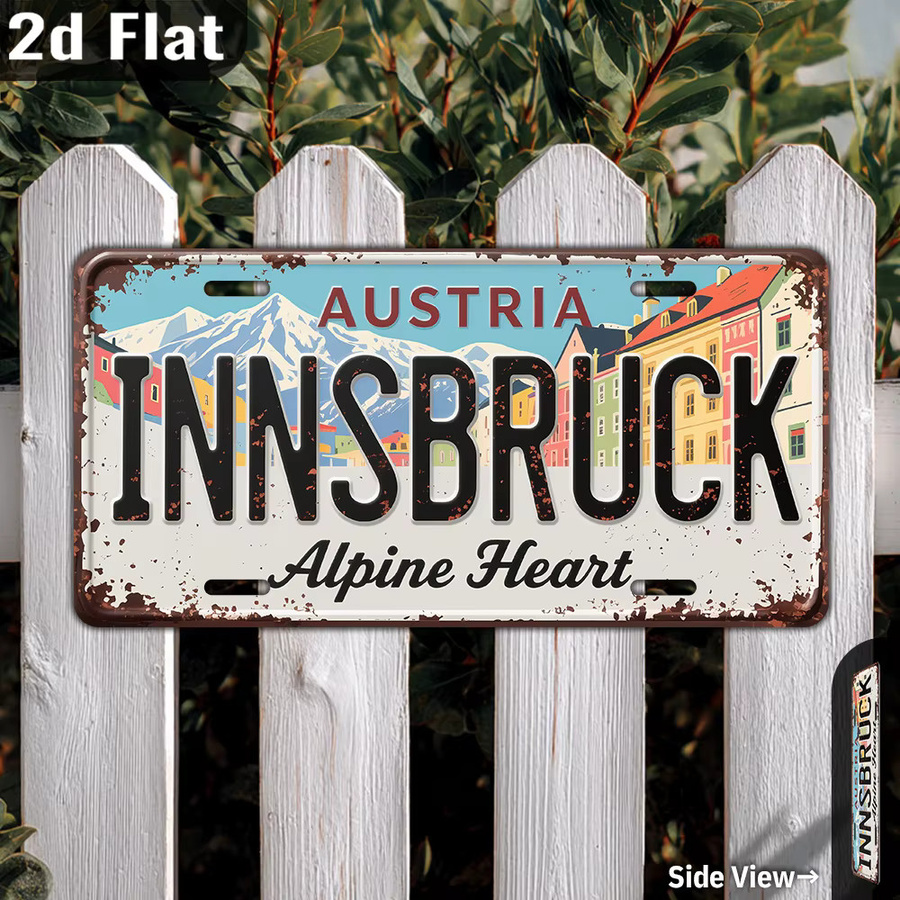 Vintage Metall-Aluminium-Schild Innsbruck City Wandkunst von CIFBUY, Mehrfarbig, Breite: 30,48 cm - Bild 5