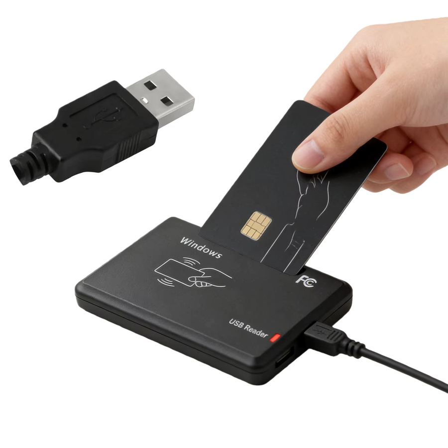 VODOOL Dual-Frequenz RFID-Kartenleser mit USB-C-Anschluss für 13,56 MHz und 125 kHz sowie NFC in Schwarz - Bild 2