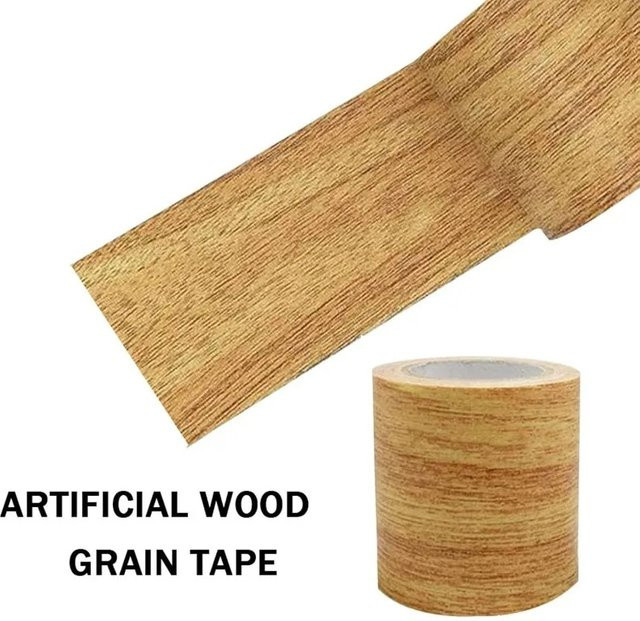 Selbstklebendes Klebeband in Schokoladen-Eiche mit Holzmaserung, wasserfest, Bodenaufkleber, Farbe: Braun/Gold, Breite: 570 cm, Länge: 457 cm - Bild 1